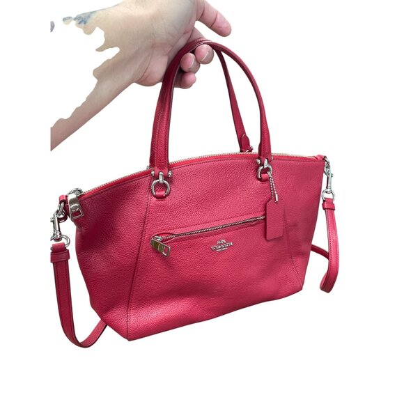 Coach Edie Womans Red Leather Pebbled Crossbody Handbag SKU 9496 - Picture 15 of 16